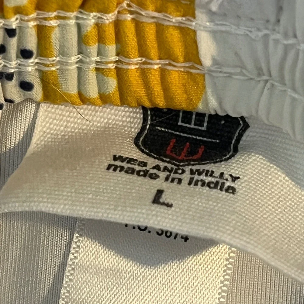 Wes‎ and Willy Michigan Wolverines Swim Trunks Kids Size L Blue Yellow
